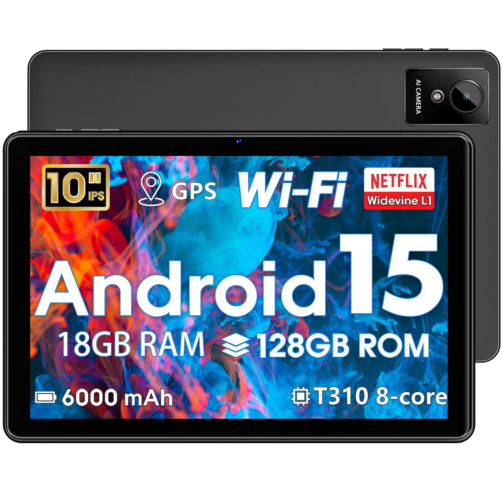 Android 15 Tablet 10 inch,2025 Newest Tablets,18GB RAM 128 ROM,1TB